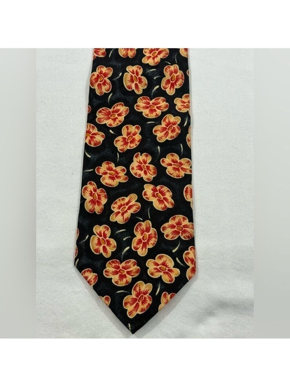 Hugo Boss Silk Tie Navy Floral Classic Mens Designer Necktie Statement